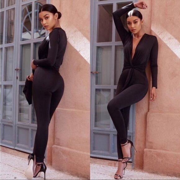 NWT House Of CB London Marcienne Black Jumpsuit Women size S SMall - Picture 1 of 9